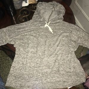 Grey pull over hoodie